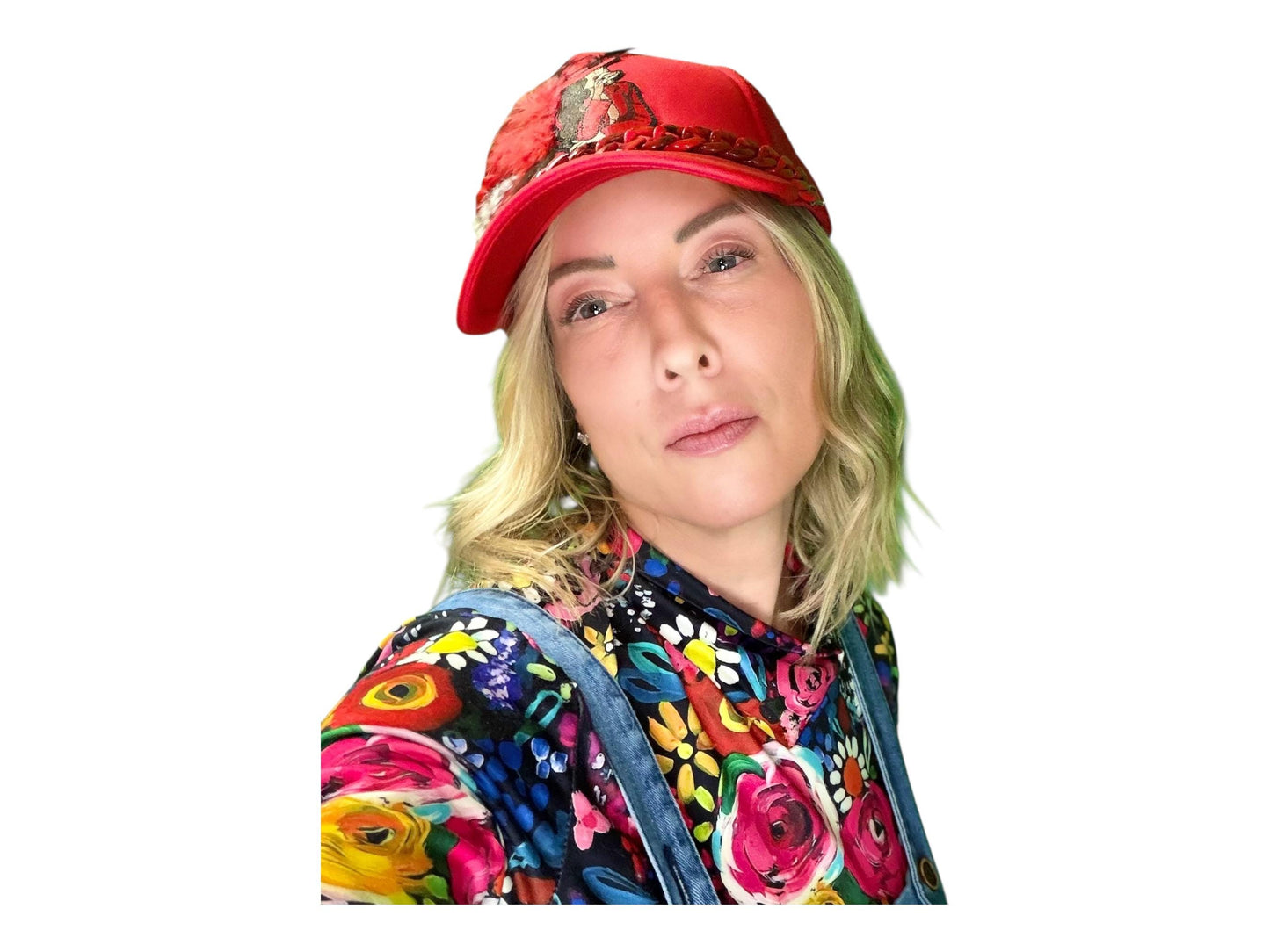 NEW Style Statement “Cigar Woman” Patchwork Jeweled Fashionable Avant-Garde Turcker Hat