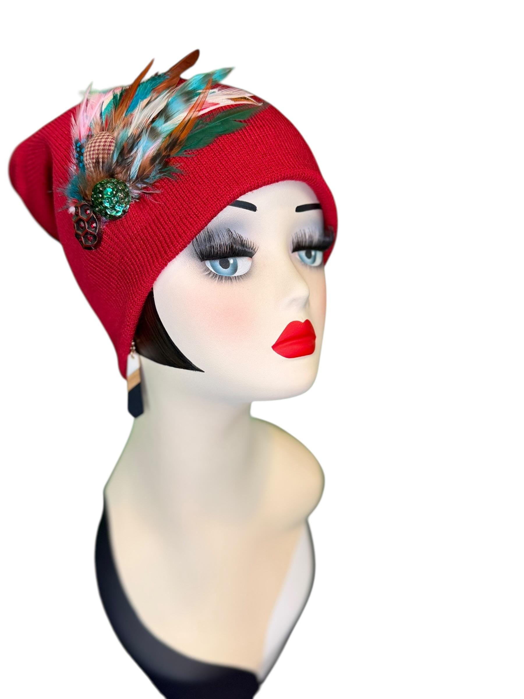 Emerald Fields Statement Patchwork Flapper - Embellished Vintage Jeweled & Feathered All Season Wearables