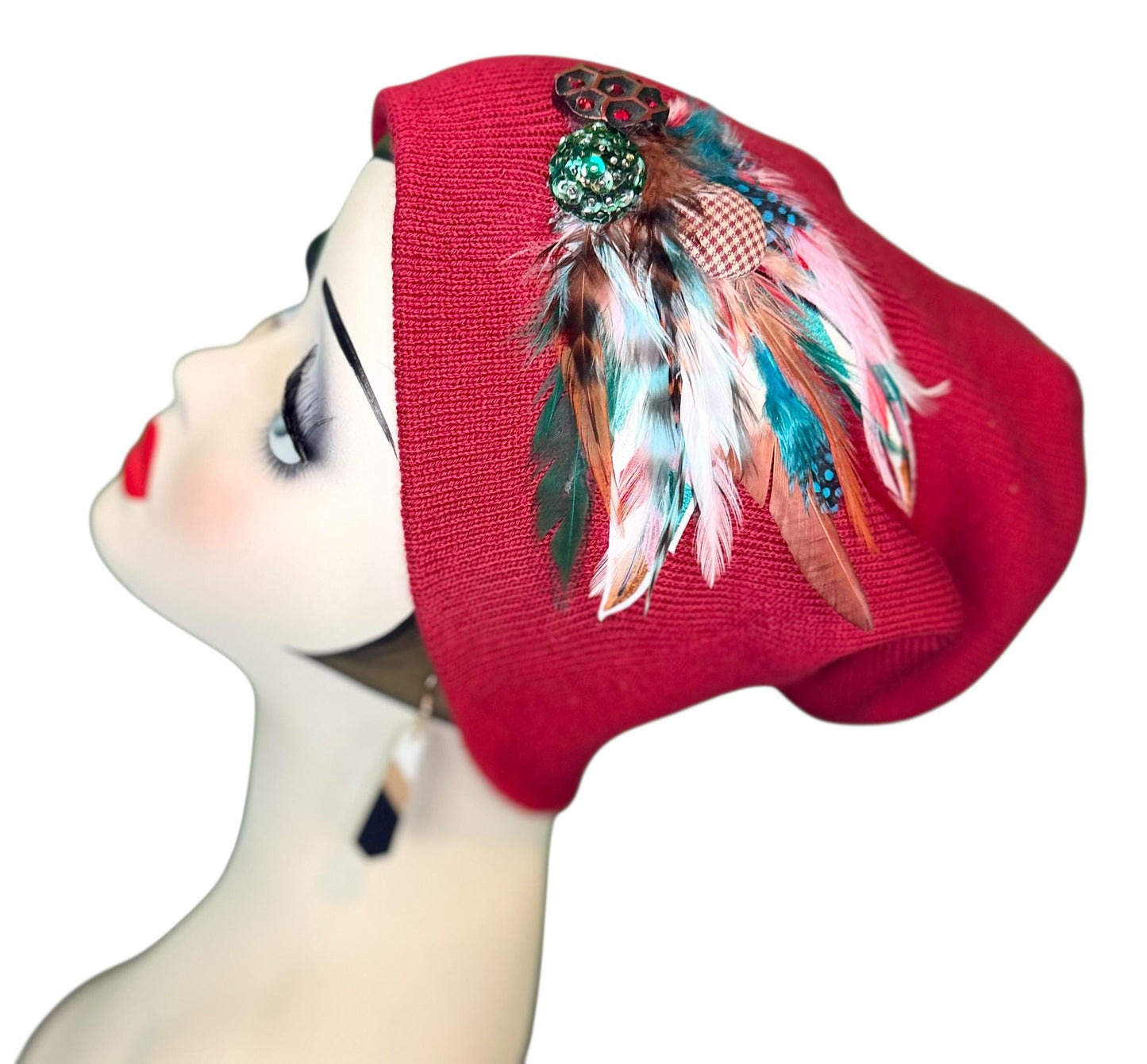 Emerald Fields Statement Patchwork Flapper - Embellished Vintage Jeweled & Feathered All Season Wearables