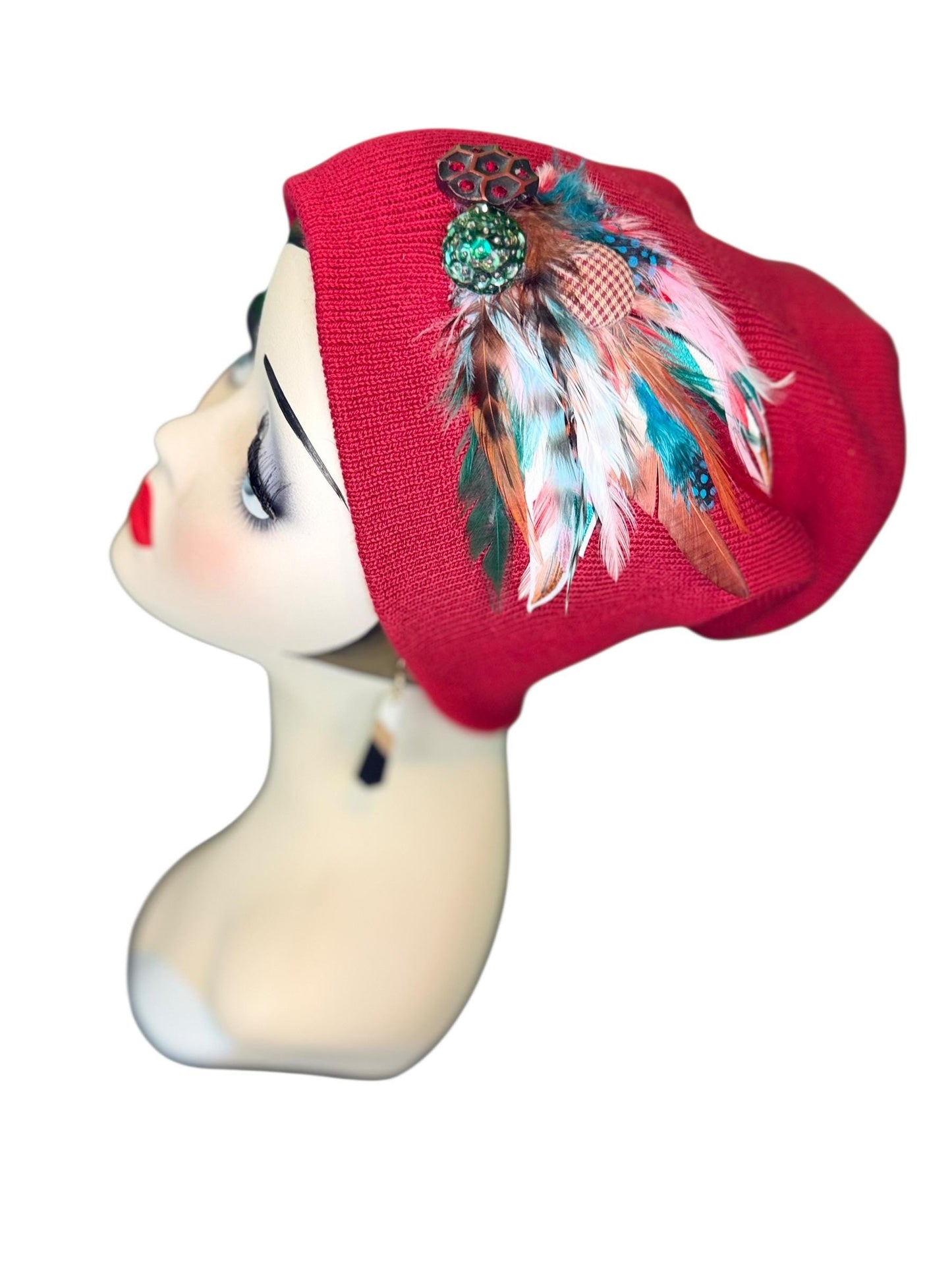 Emerald Fields Statement Patchwork Flapper - Embellished Vintage Jeweled & Feathered All Season Wearables