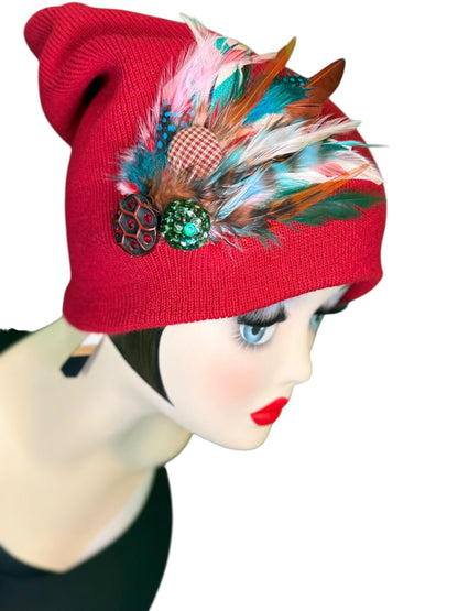Emerald Fields Statement Patchwork Flapper - Embellished Vintage Jeweled & Feathered All Season Wearables