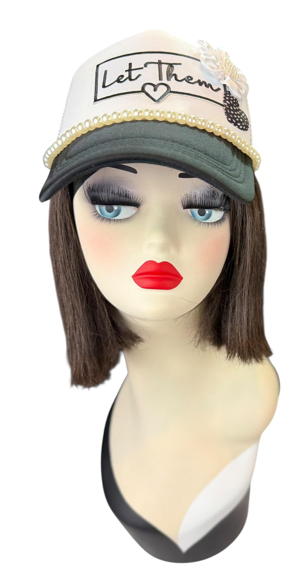 Girl Power Statement “Let Them” Patchwork Embellished Trucker Hat