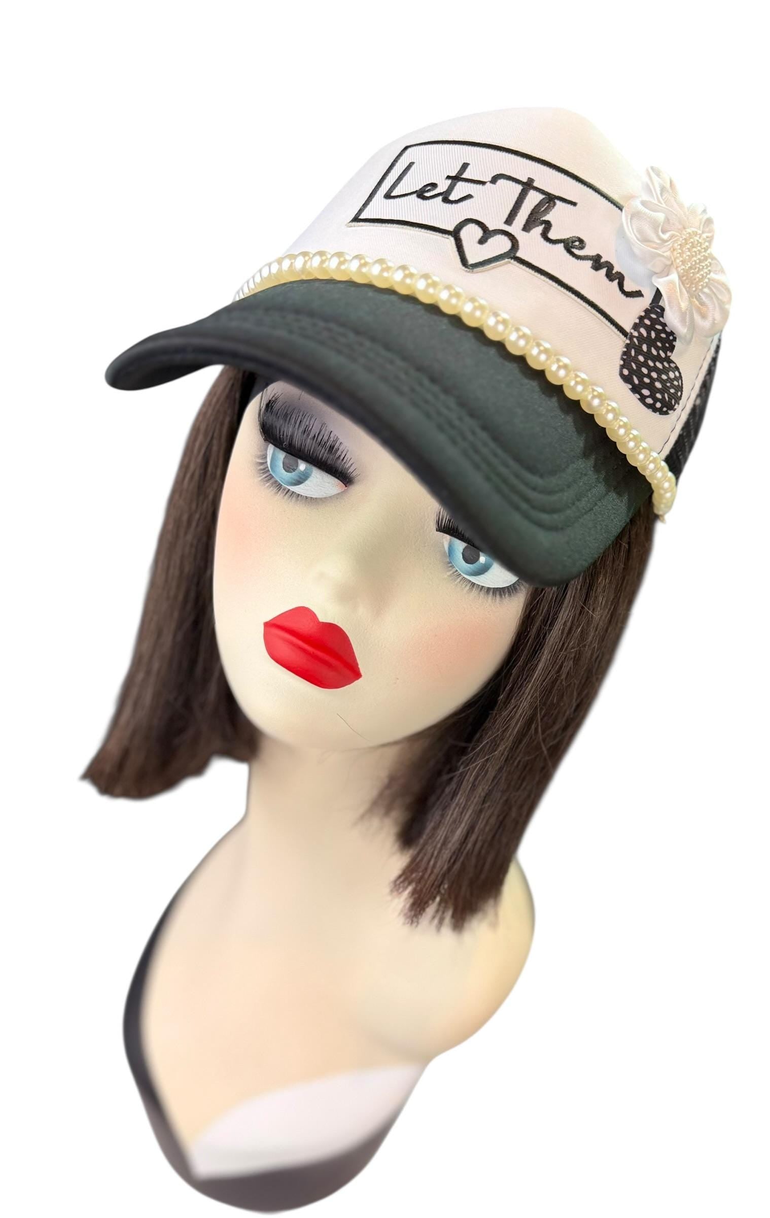 Girl Power Statement “Let Them” Patchwork Embellished Trucker Hat