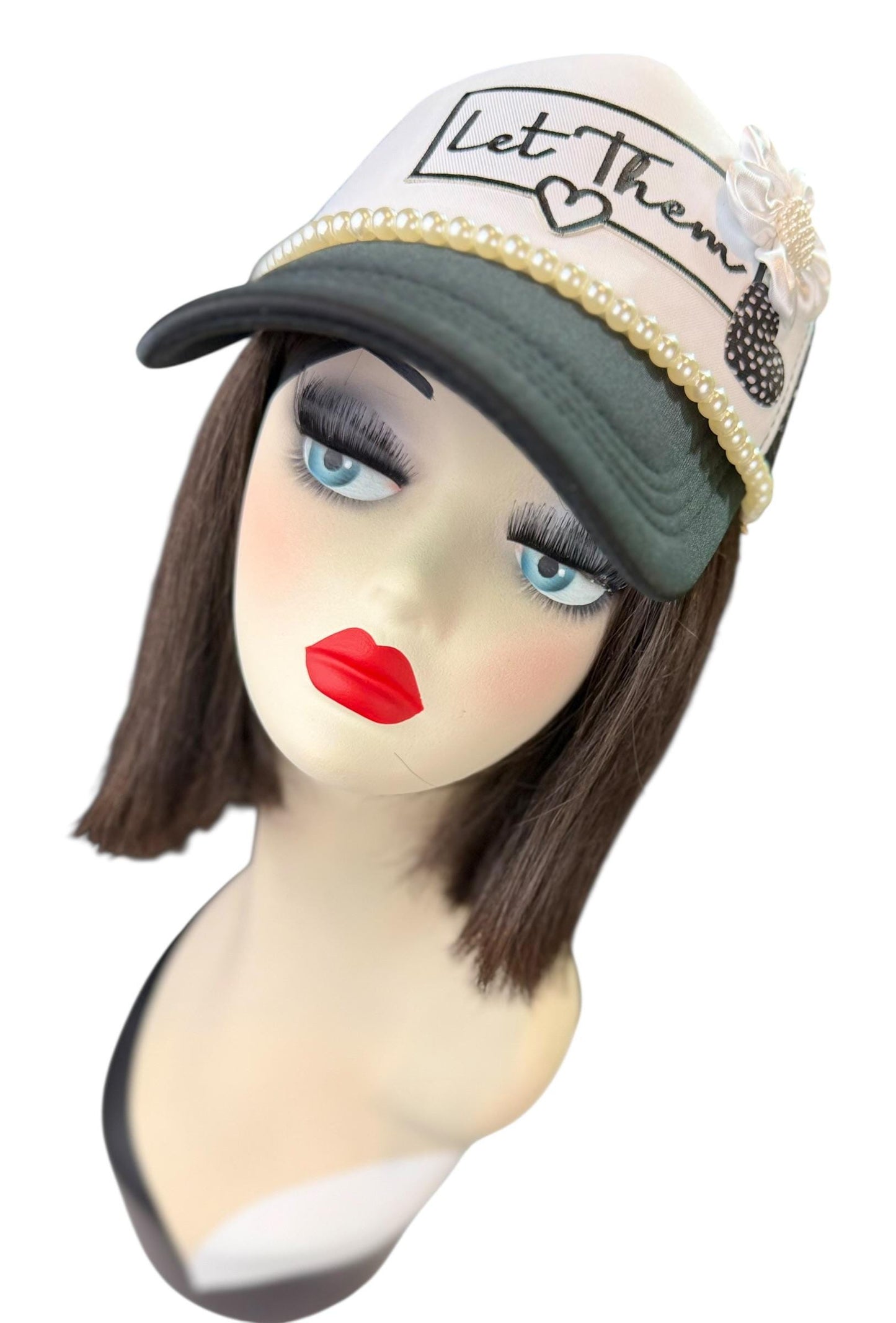 Girl Power Statement “Let Them” Patchwork Embellished Trucker Hat