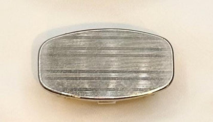 Rare Vintage Silver Statement Lipstick Ring Holder with Flip-up Mirror