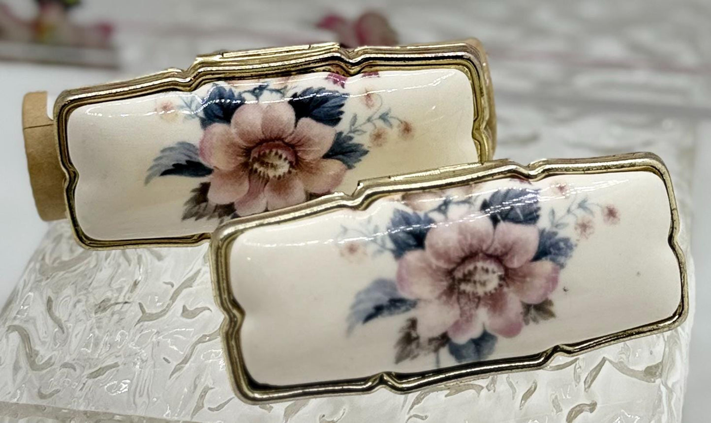 Vintage Rectangle Series of Statement Lipstick Holders with Flip-Up Mirror - Lip gloss travel carrier