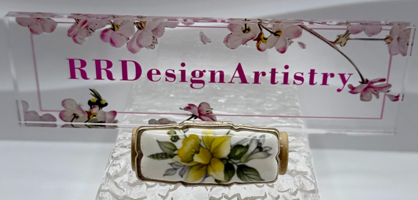 Vintage Rectangle Series of Statement Lipstick Holders with Flip-Up Mirror - Lip gloss travel carrier