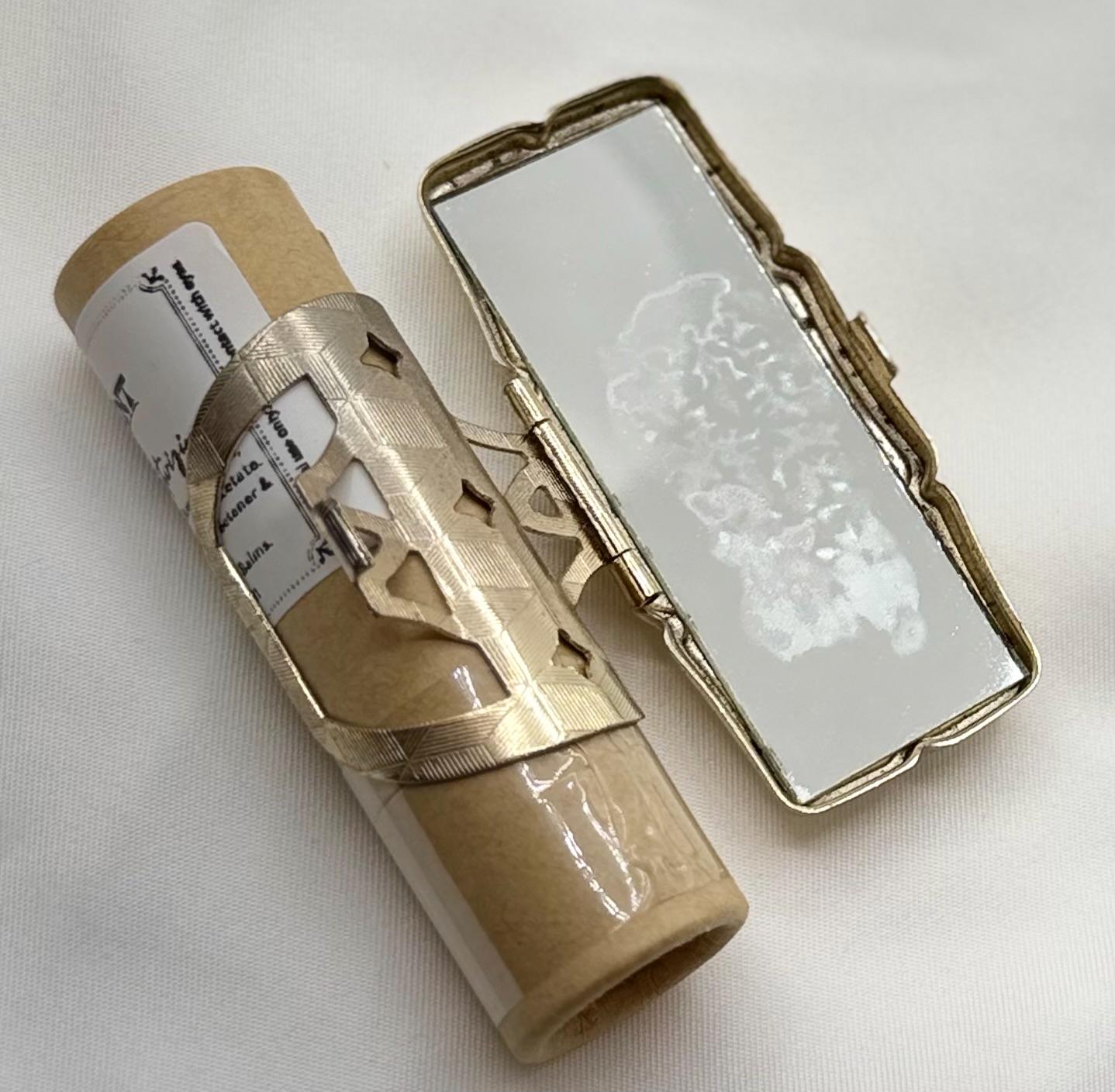 Vintage Rectangle Series of Statement Lipstick Holders with Flip-Up Mirror - Lip gloss travel carrier