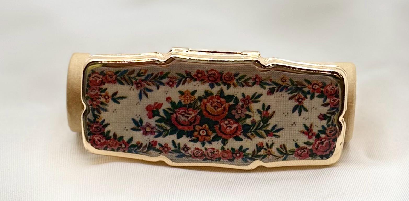 Vintage Rectangle Series of Statement Lipstick Holders with Flip-Up Mirror - Lip gloss travel carrier
