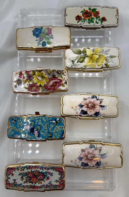 Vintage Rectangle Series of Statement Lipstick Holders with Flip-Up Mirror - Lip gloss travel carrier