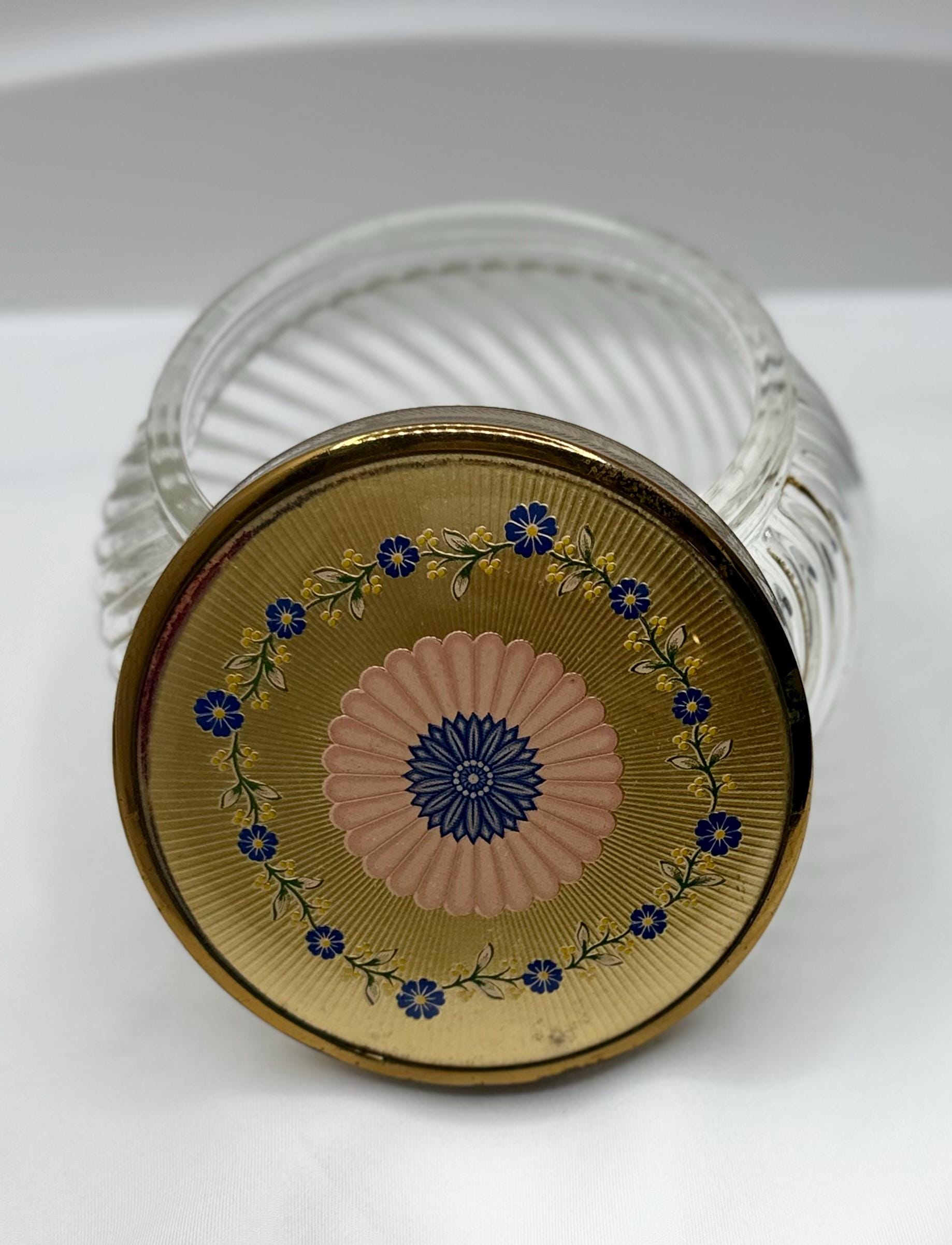 Vintage Collectible Vanity Powder Glass Jars - Ladies Dresser