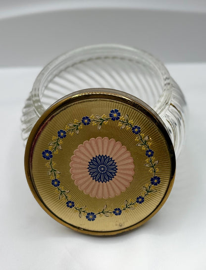 Vintage Collectible Vanity Powder Glass Jars - Ladies Dresser