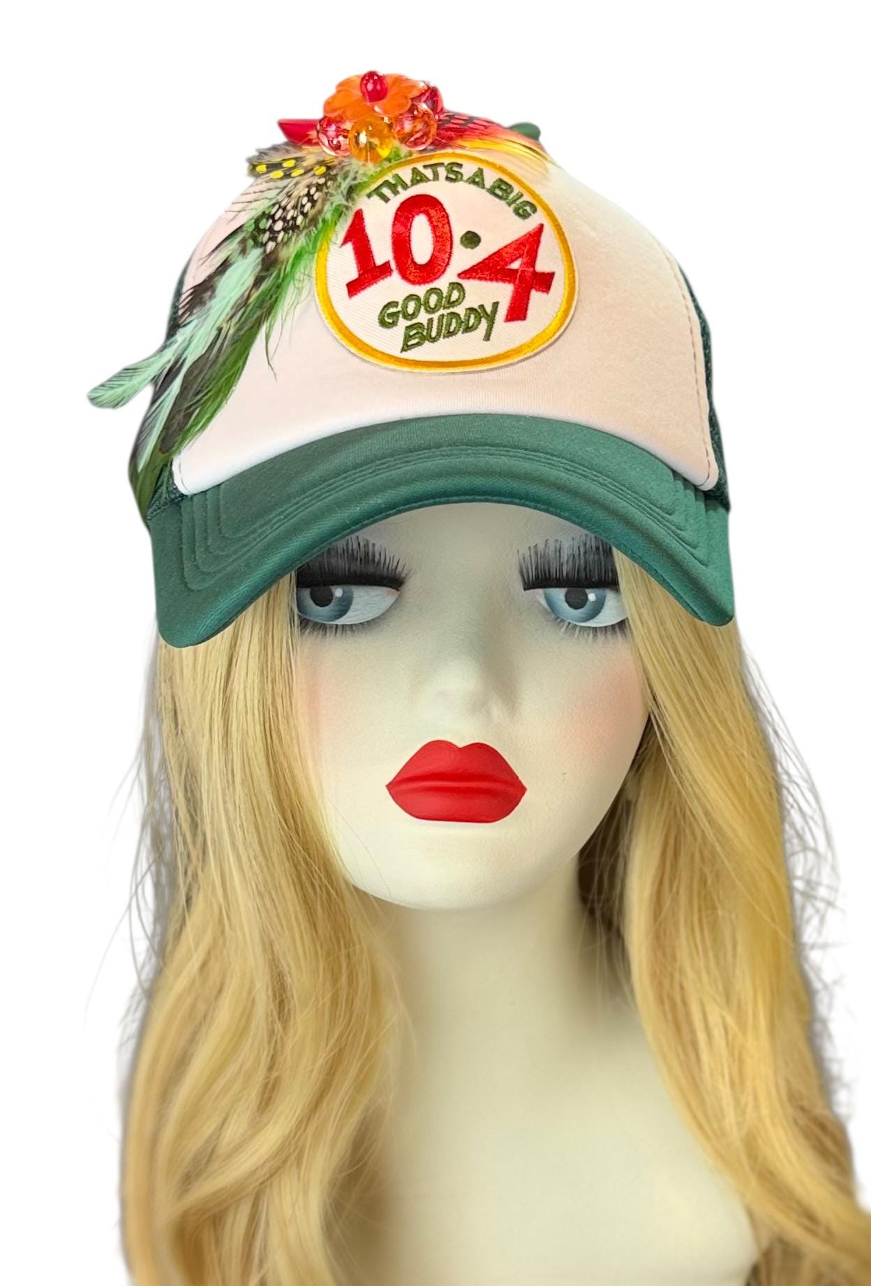 Weekend Retreat Friendship Statement “That’s A BIG 10-4 Good Buddy” Patchwork Adorned Trucker Hats