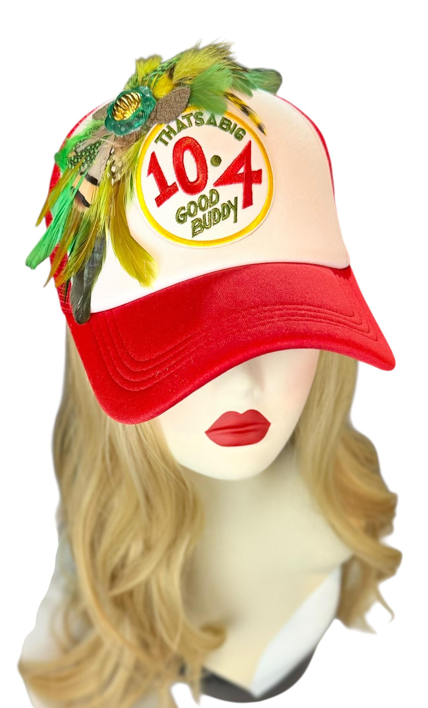Weekend Retreat Friendship Statement “That’s A BIG 10-4 Good Buddy” Patchwork Adorned Trucker Hats