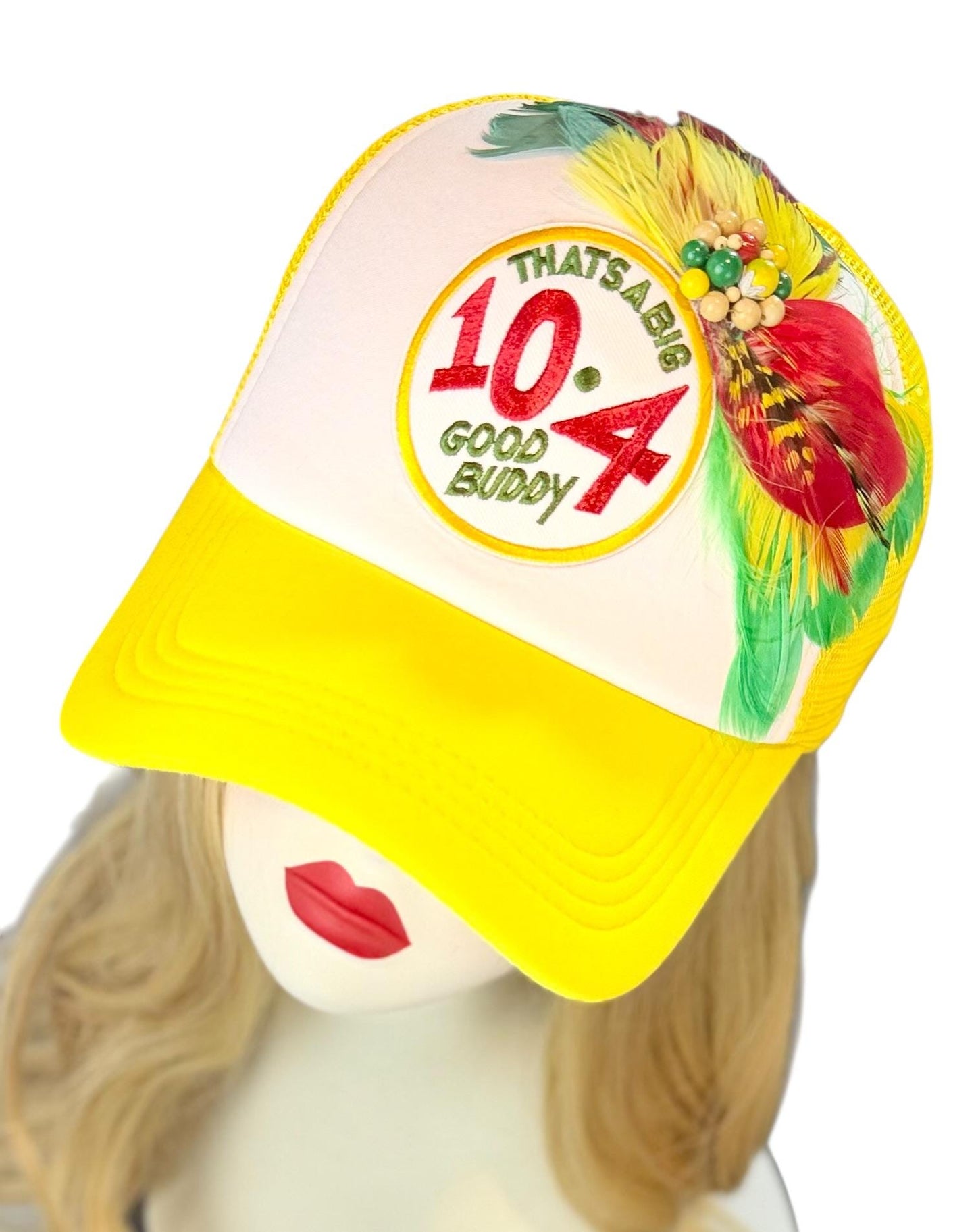 Weekend Retreat Friendship Statement “That’s A BIG 10-4 Good Buddy” Patchwork Adorned Trucker Hats