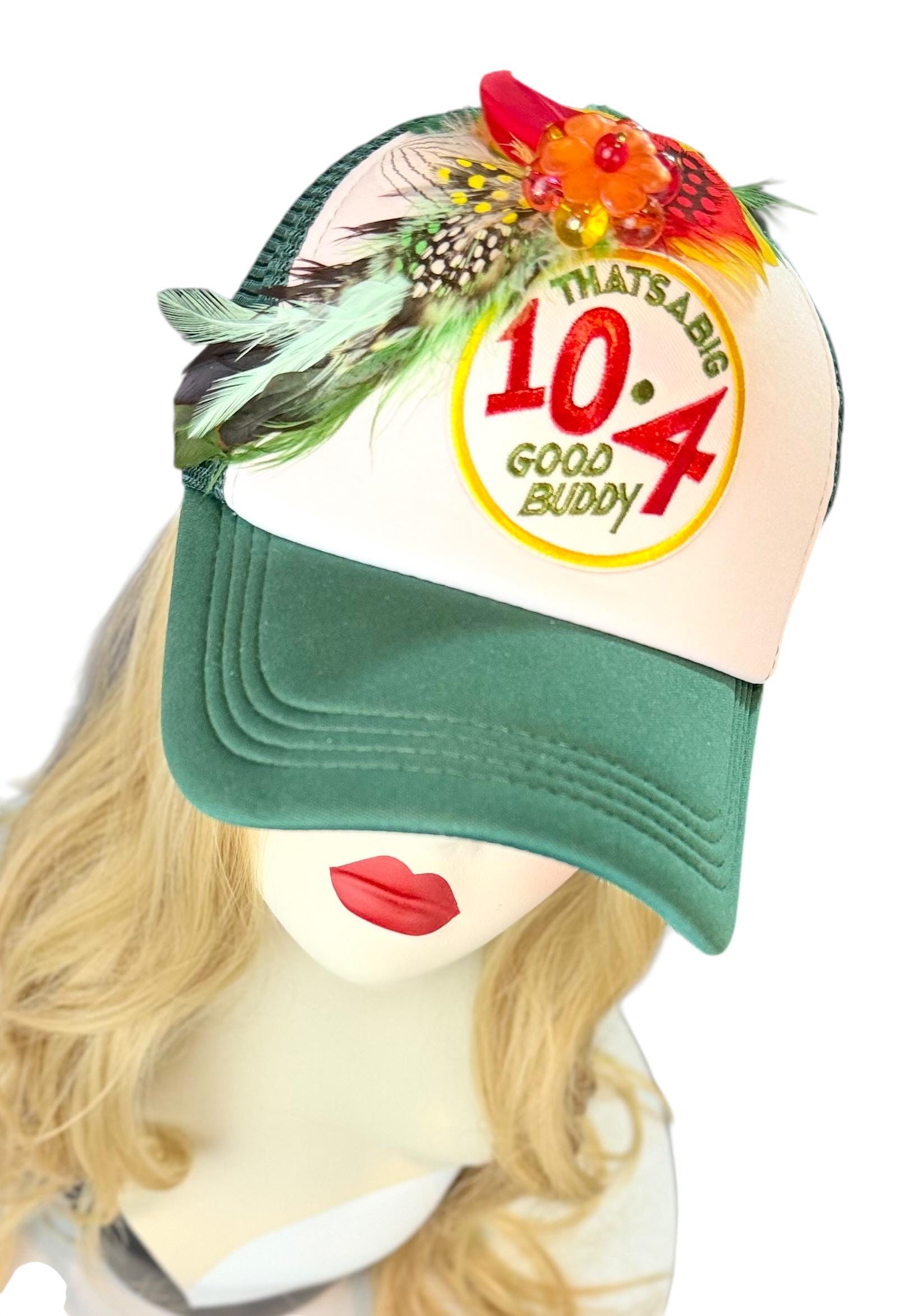 Weekend Retreat Friendship Statement “That’s A BIG 10-4 Good Buddy” Patchwork Adorned Trucker Hats