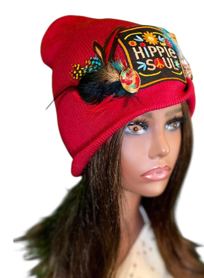 NEW Style Statement “Hippie Soul” Patchwork Jeweled Trucker Hat
