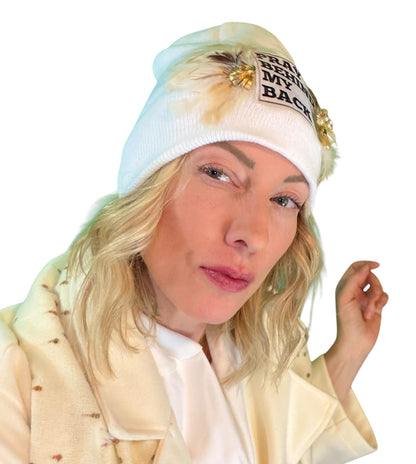 NEW Style Statement “Pray Behind My Back” Patchwork Jeweled Fashionable Winter Hat