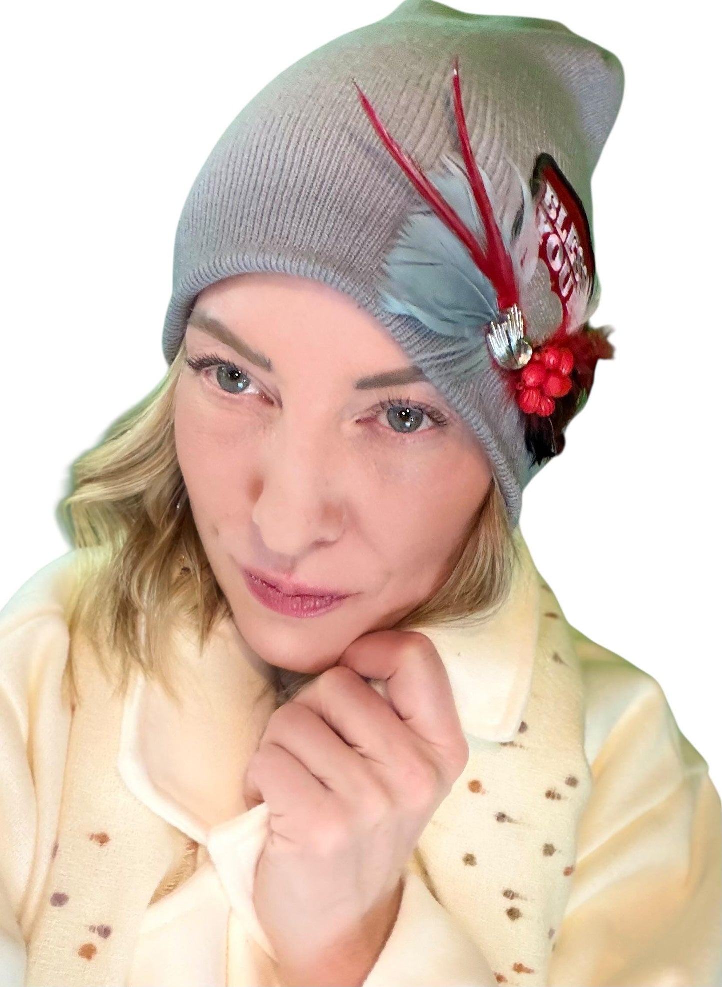 NEW Style Statement “Bless Your Heart” Patchwork Jeweled Fashionable Winter Hat