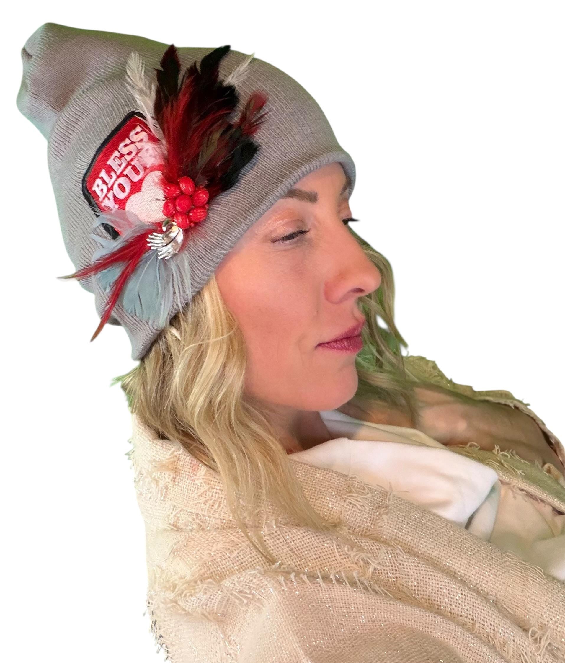 NEW Style Statement “Bless Your Heart” Patchwork Jeweled Fashionable Winter Hat