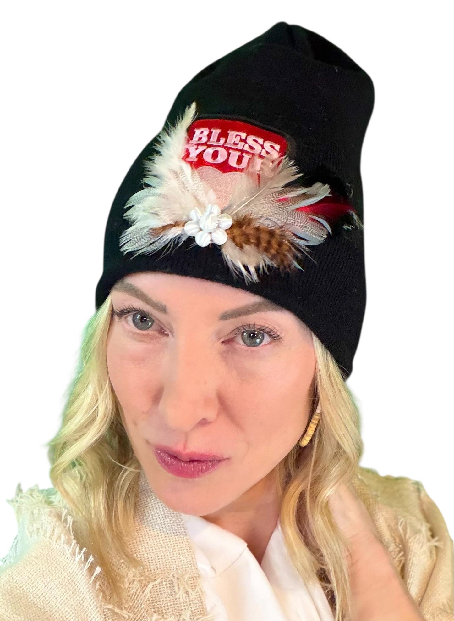 NEW Style Statement “Bless Your Heart” Patchwork Jeweled Fashionable Winter Hat