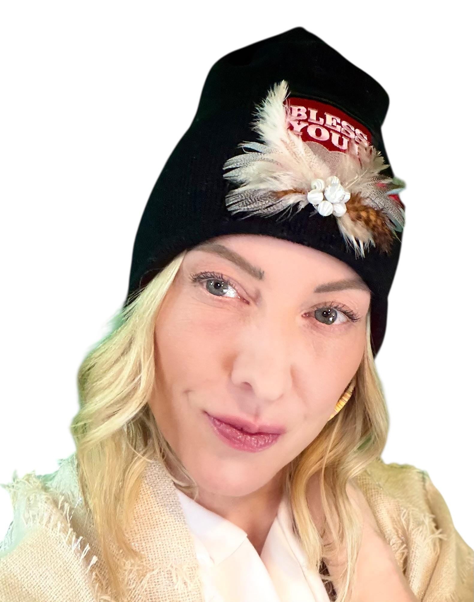 NEW Style Statement “Bless Your Heart” Patchwork Jeweled Fashionable Winter Hat