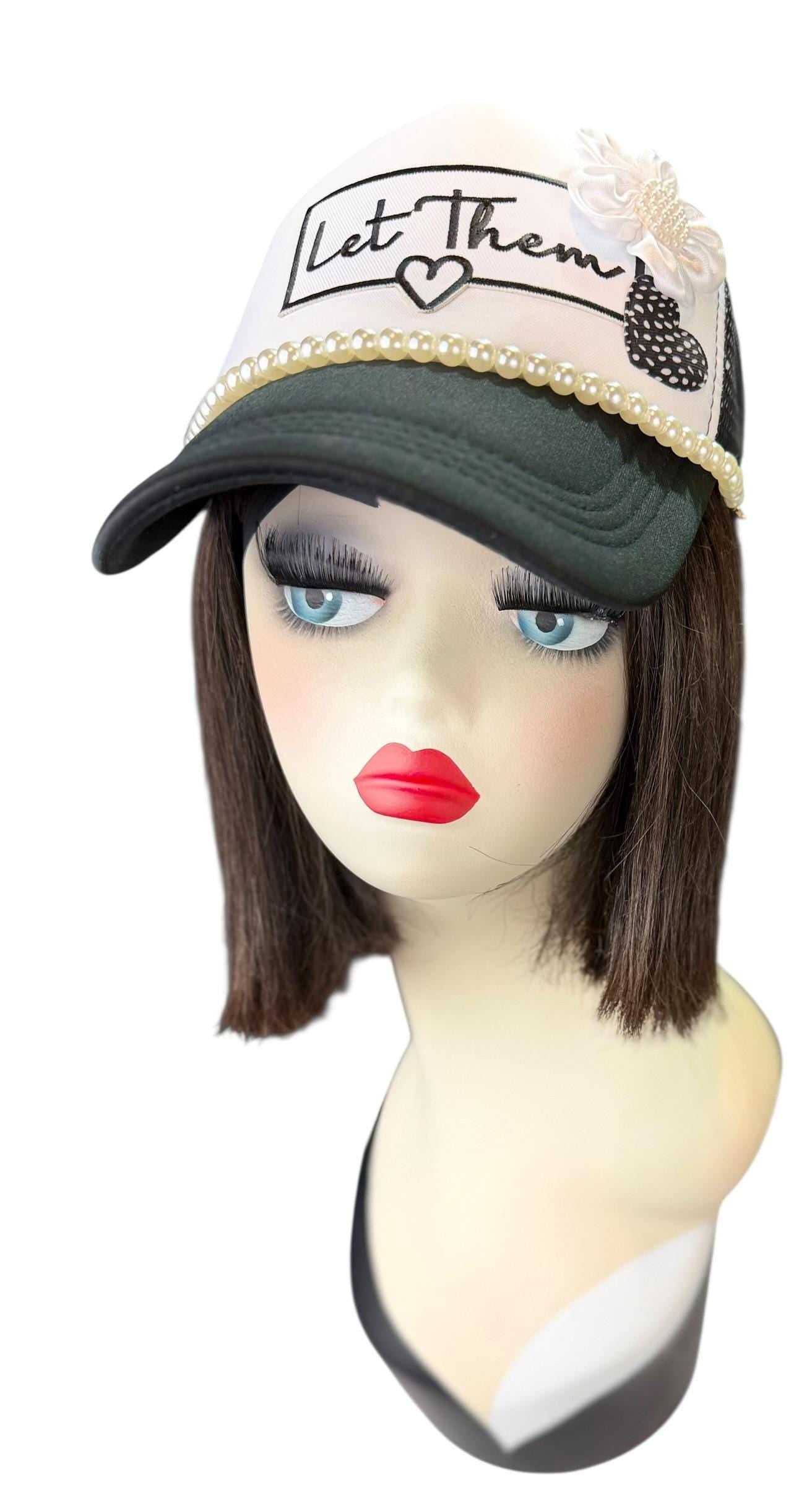 Girl Power Statement “Let Them” Patchwork Embellished Trucker Hat