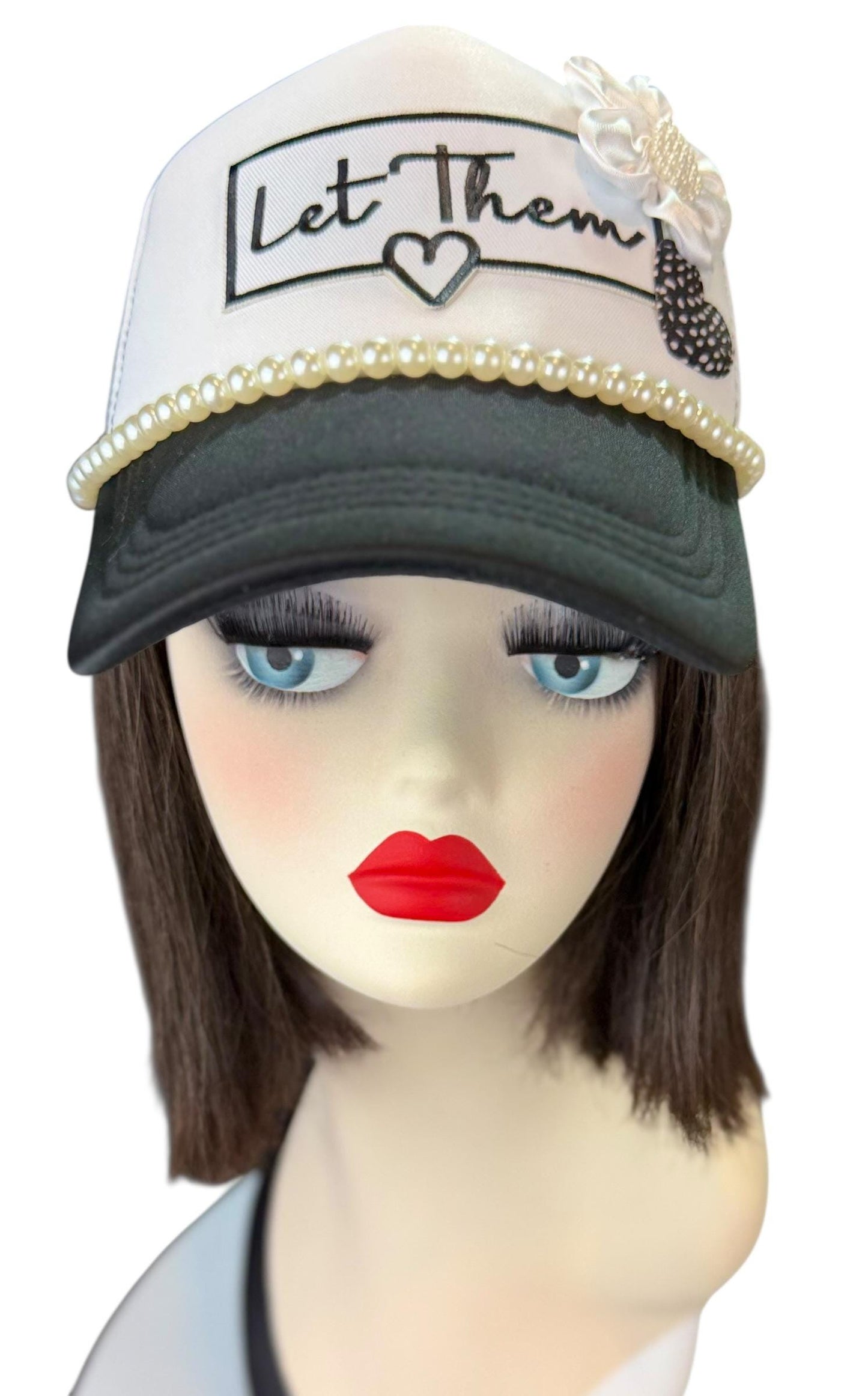 Girl Power Statement “Let Them” Patchwork Embellished Trucker Hat
