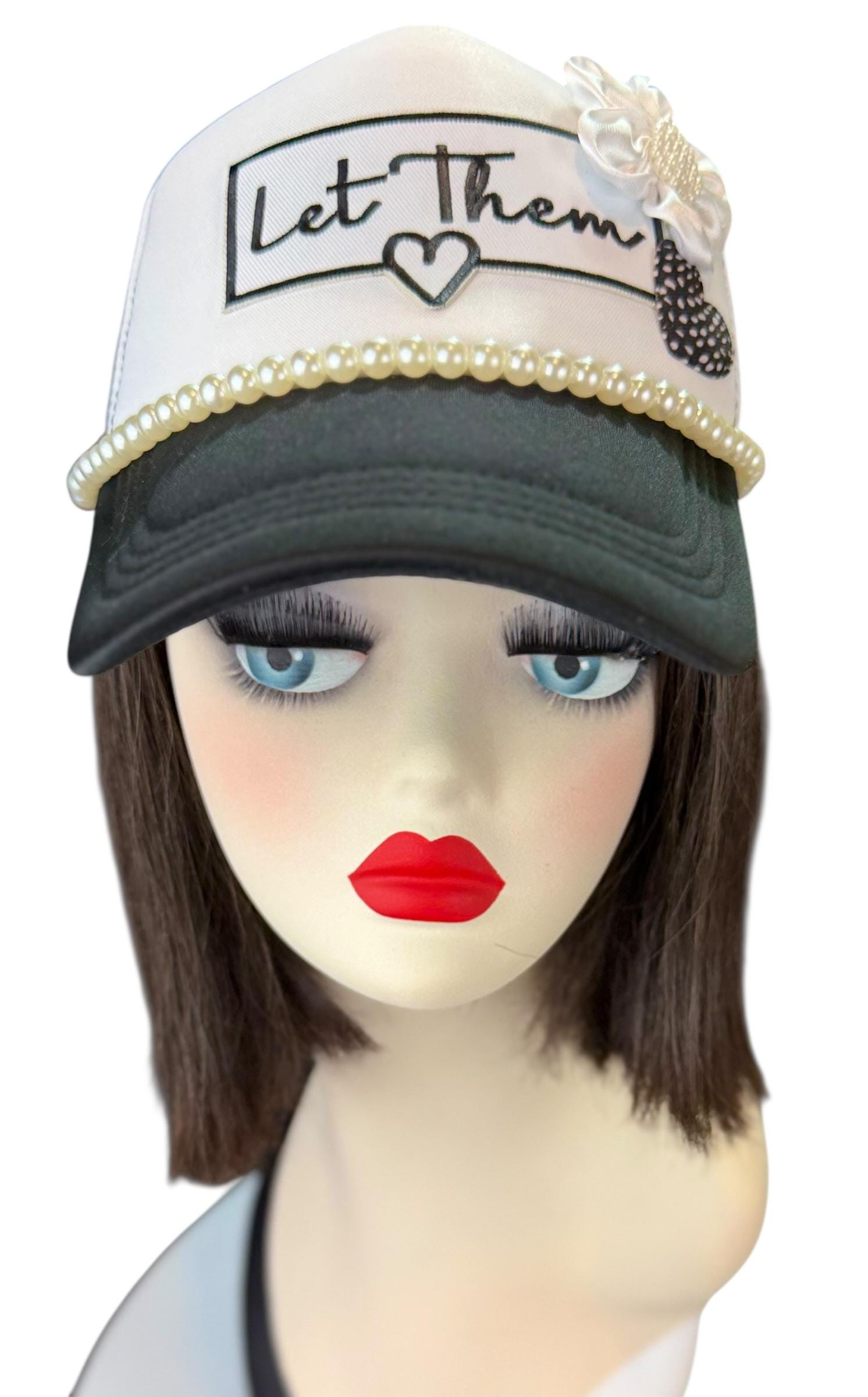 Girl Power Statement “Let Them” Patchwork Embellished Trucker Hat