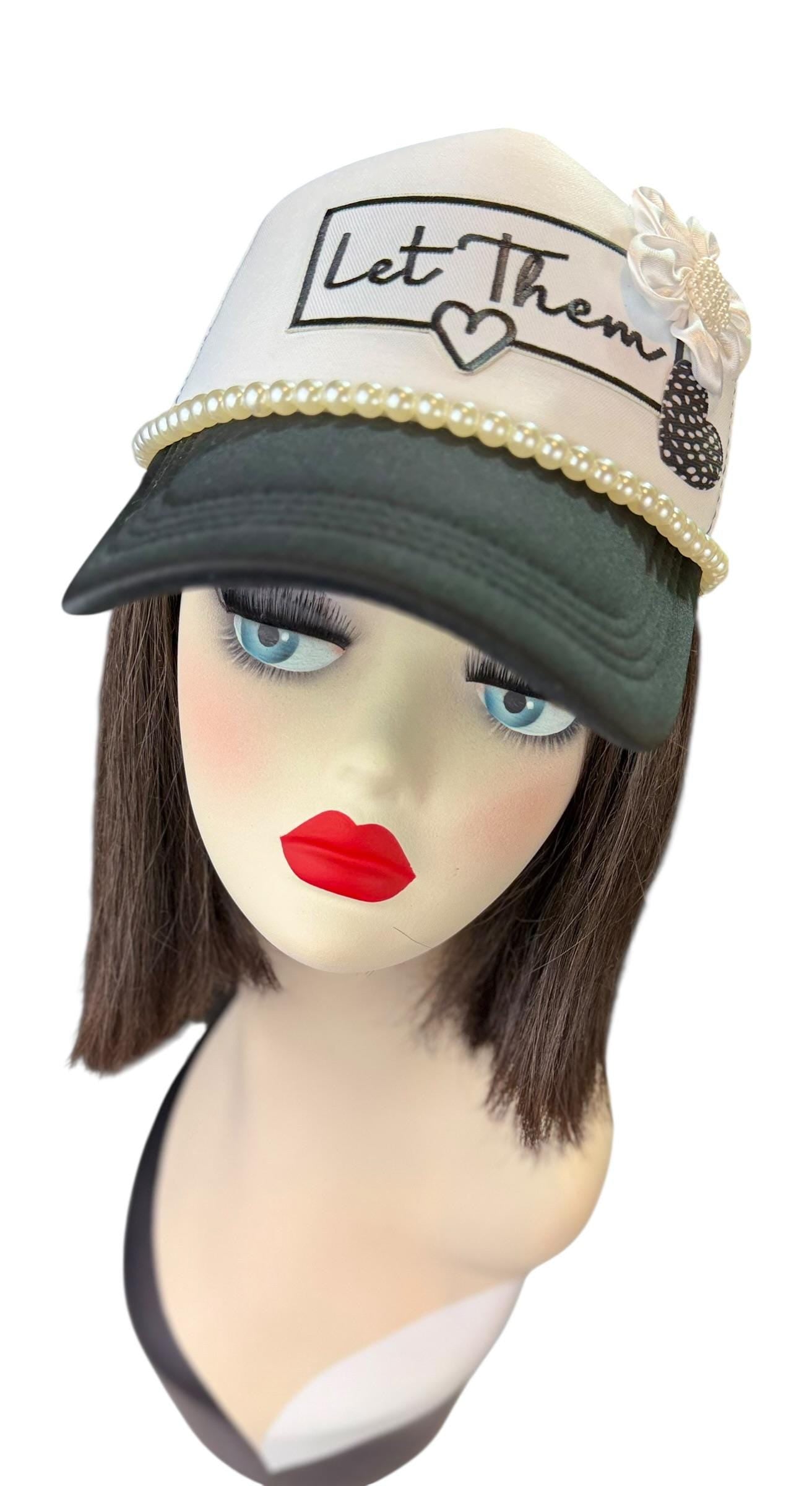 Girl Power Statement “Let Them” Patchwork Embellished Trucker Hat