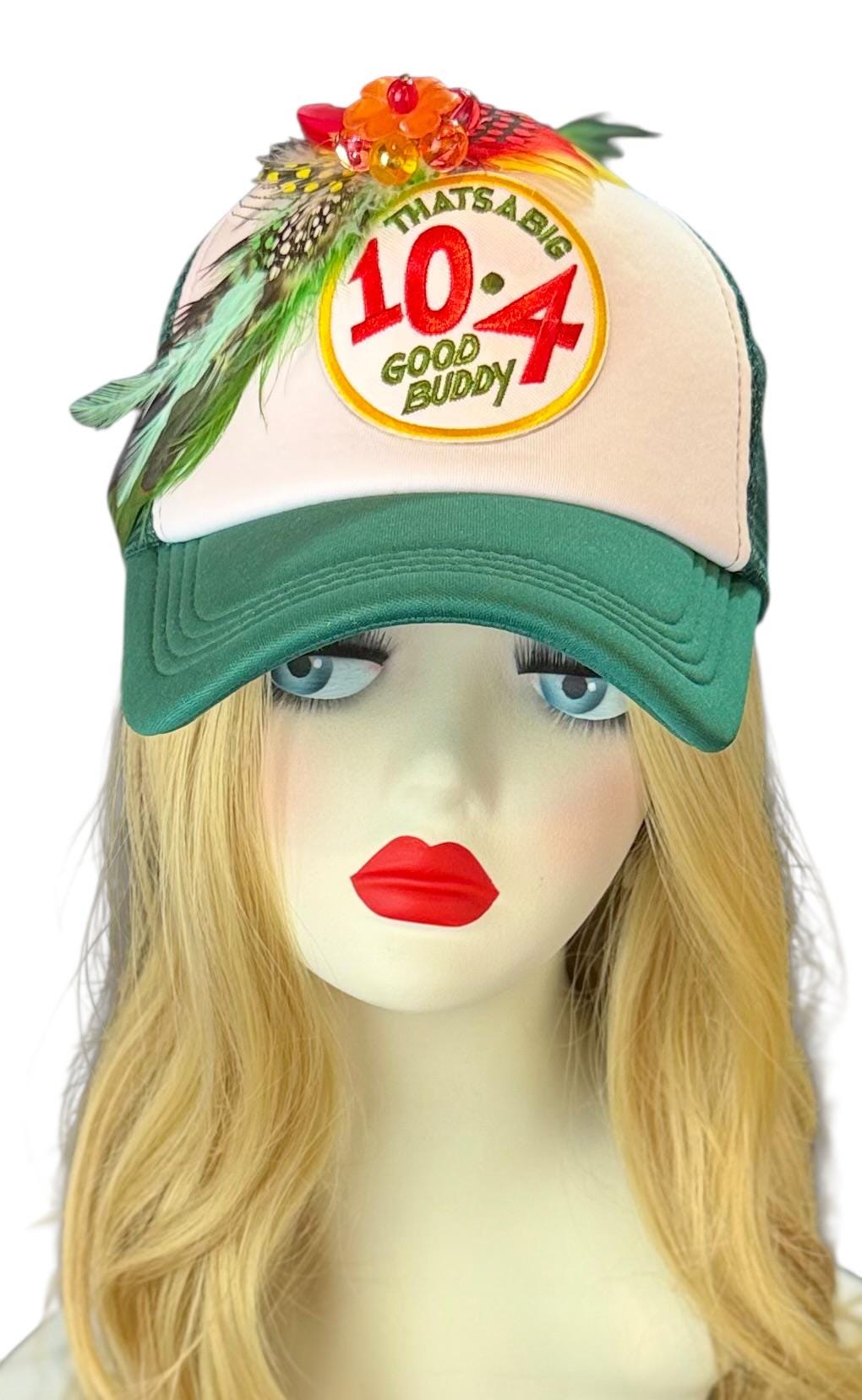 Weekend Retreat Friendship Statement “That’s A BIG 10-4 Good Buddy” Patchwork Adorned Trucker Hats