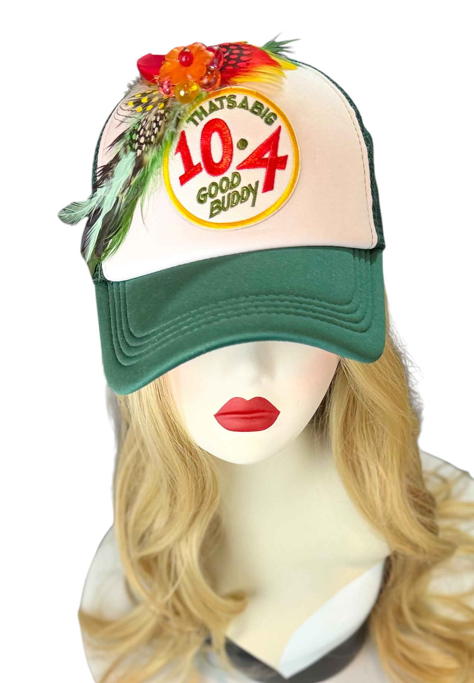 Weekend Retreat Friendship Statement “That’s A BIG 10-4 Good Buddy” Patchwork Adorned Trucker Hats