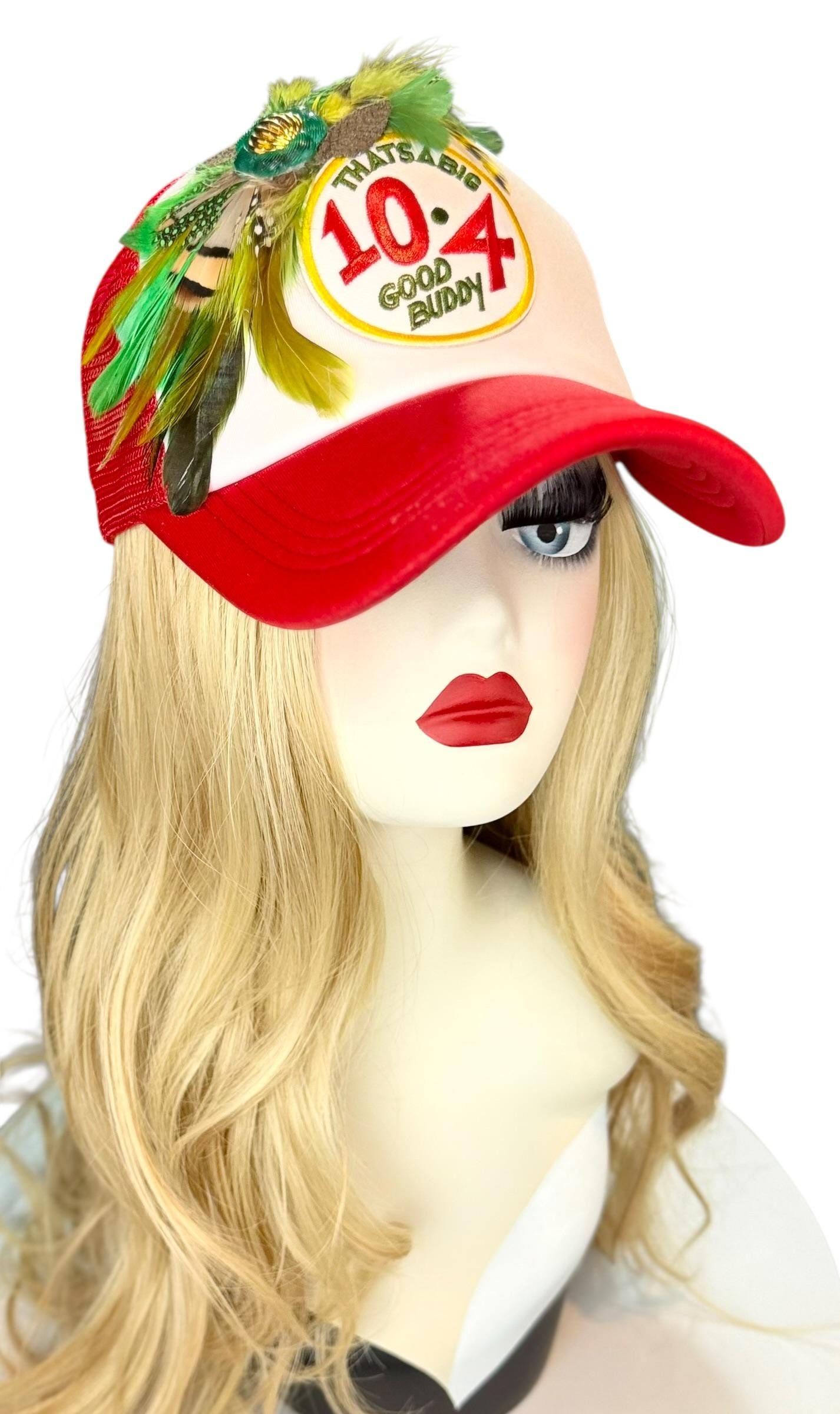 Weekend Retreat Friendship Statement “That’s A BIG 10-4 Good Buddy” Patchwork Adorned Trucker Hats