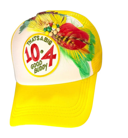 Weekend Retreat Friendship Statement “That’s A BIG 10-4 Good Buddy” Patchwork Adorned Trucker Hats