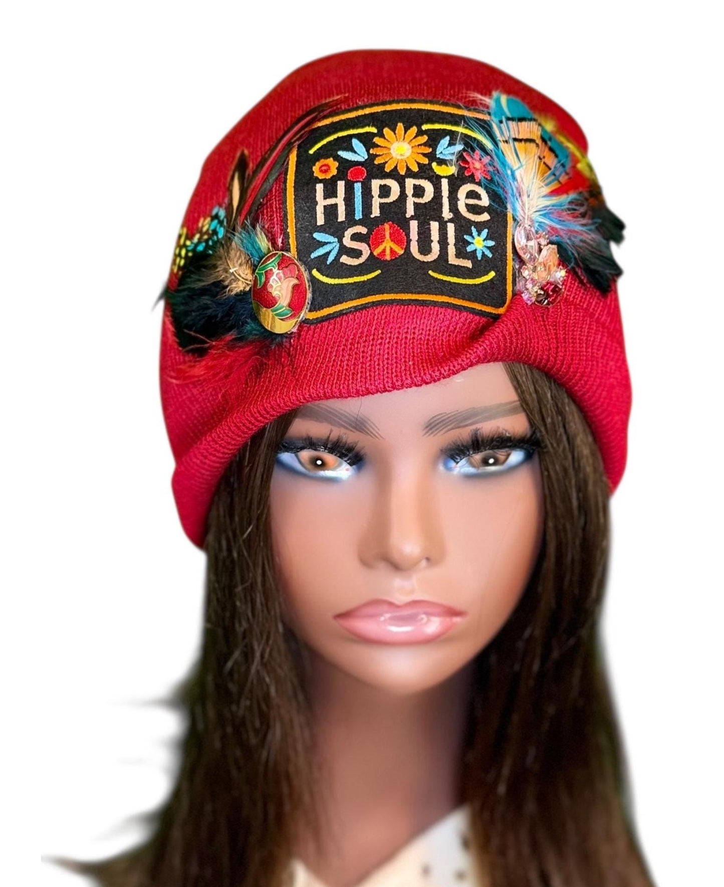 NEW Style Statement “Hippie Soul” Patchwork Jeweled Trucker Hat
