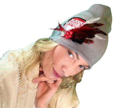 NEW Style Statement “Bless Your Heart” Patchwork Jeweled Fashionable Winter Hat