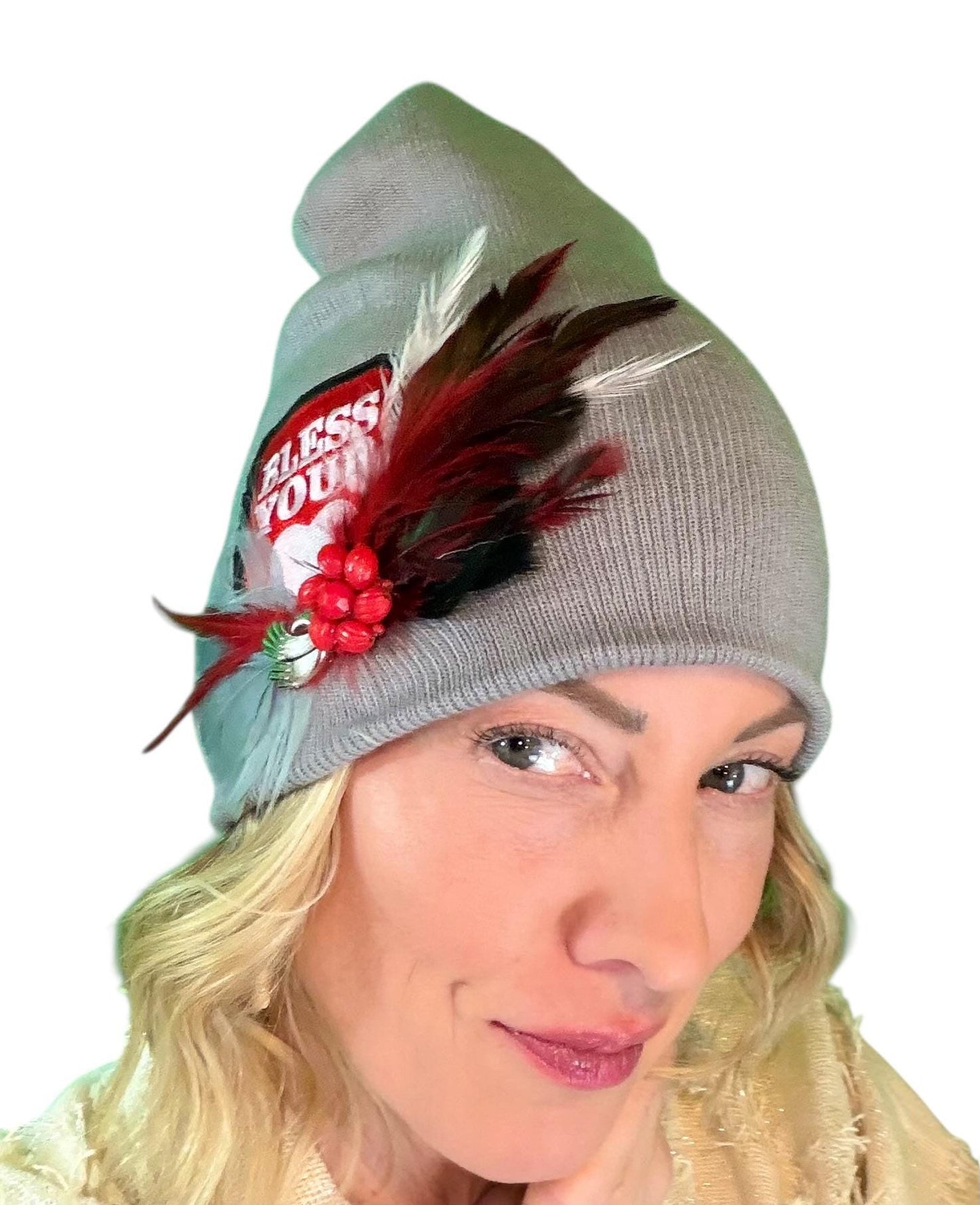 NEW Style Statement “Bless Your Heart” Patchwork Jeweled Fashionable Winter Hat