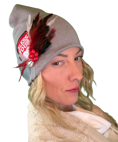 NEW Style Statement “Bless Your Heart” Patchwork Jeweled Fashionable Winter Hat