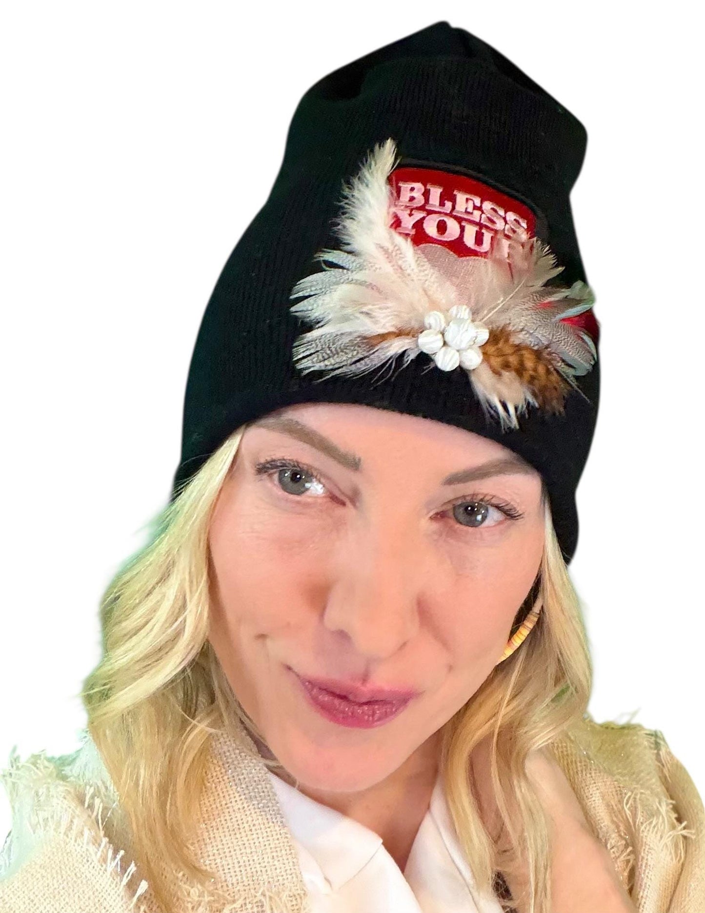 NEW Style Statement “Bless Your Heart” Patchwork Jeweled Fashionable Winter Hat
