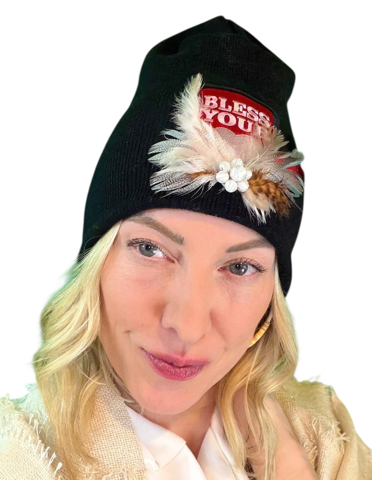 NEW Style Statement “Bless Your Heart” Patchwork Jeweled Fashionable Winter Hat