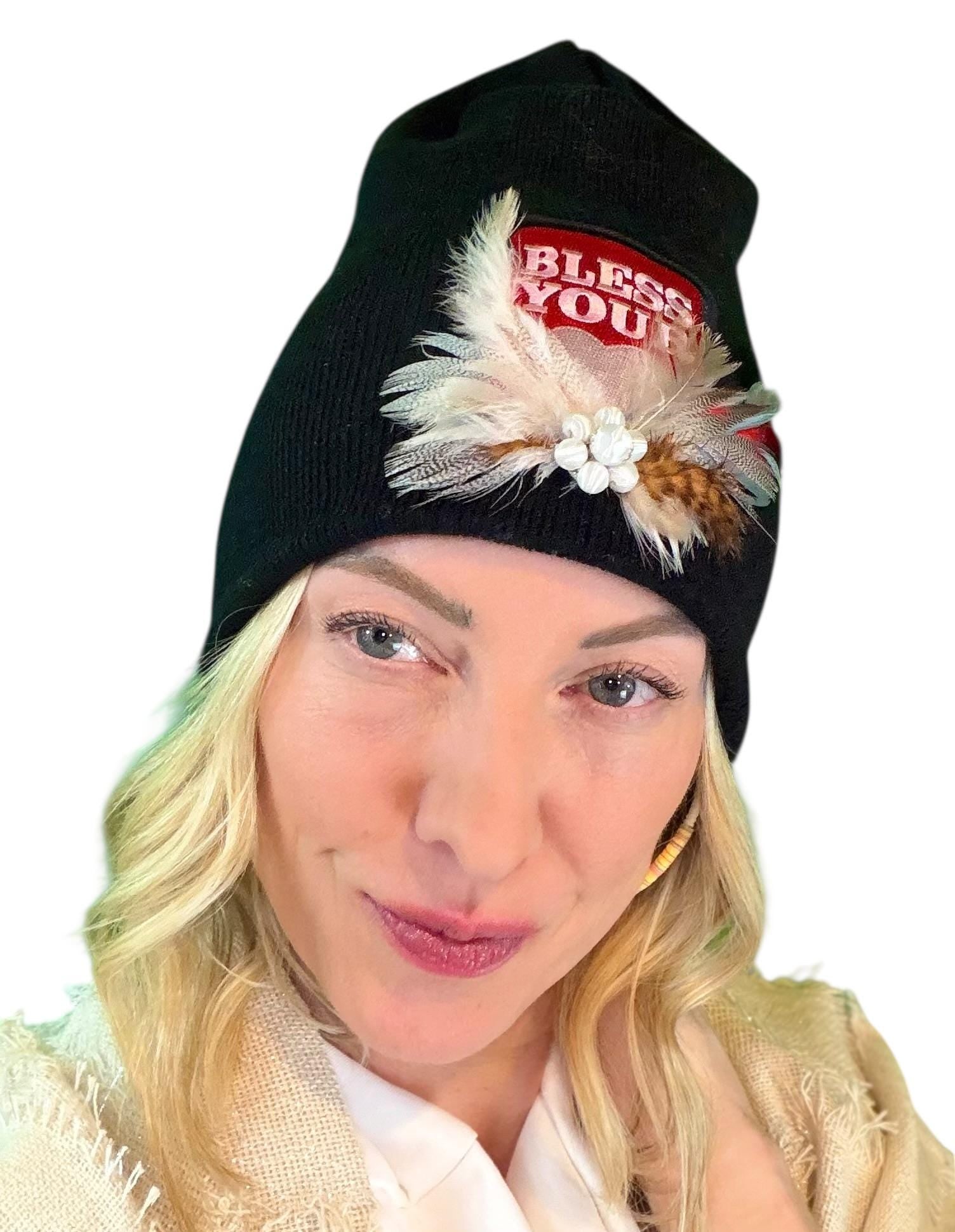 NEW Style Statement “Bless Your Heart” Patchwork Jeweled Fashionable Winter Hat