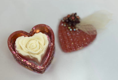 Trinket Keepsake Heart Dish - Red