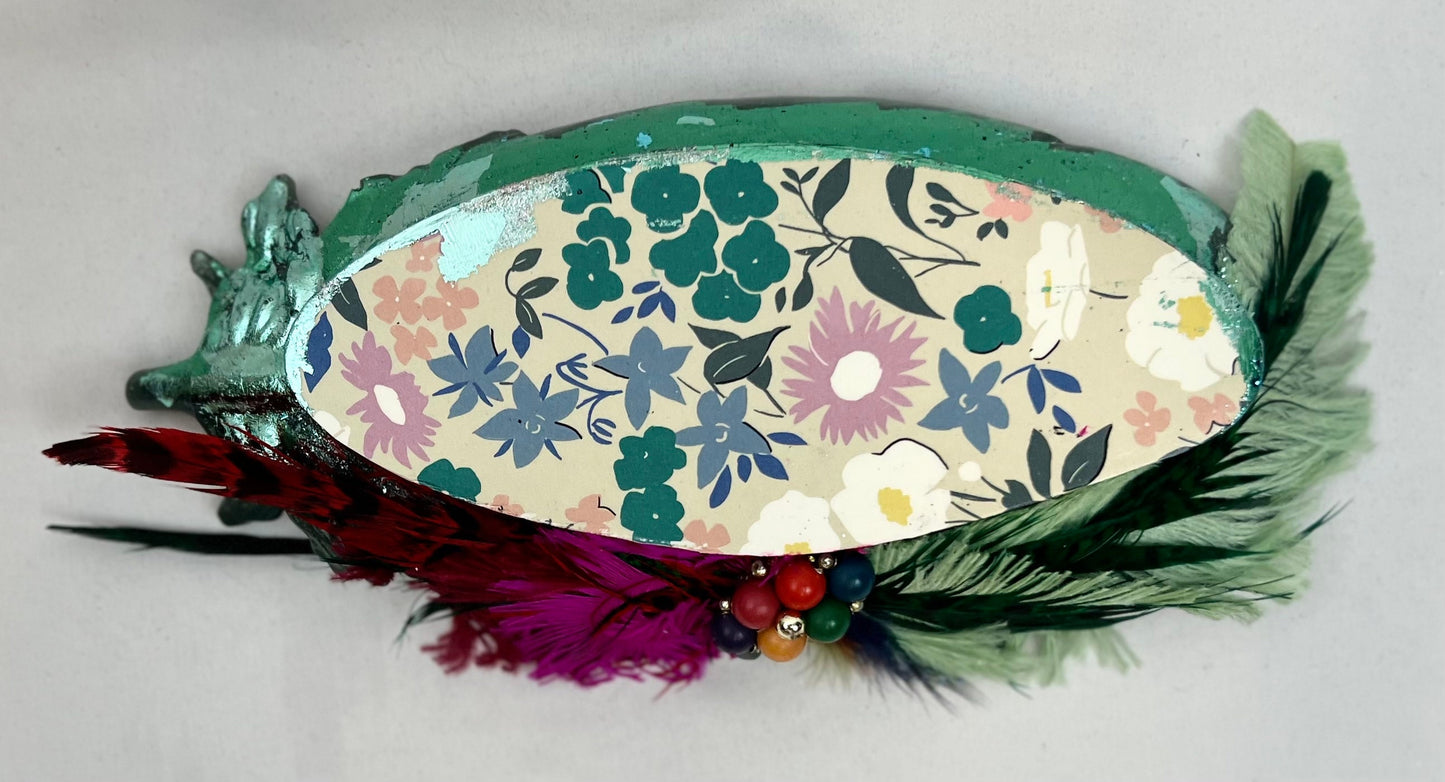 PEACOCK TRINKET DISH | HUNTER GREEN